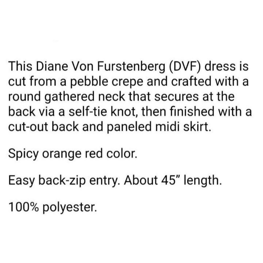 Diane Von Furstenberg Rose Scorn Dress Womens 4 Spicy Orange Cut Out Bow Back - Picture 3 of 16